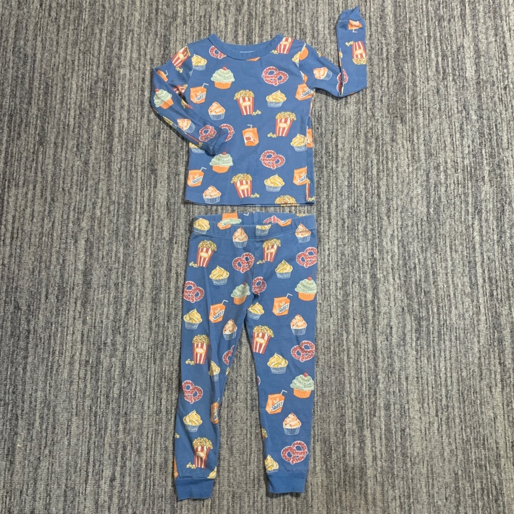 Member's Mark Pajama Set Organic Cotton Snug Fit Food Print Size‎ 3T